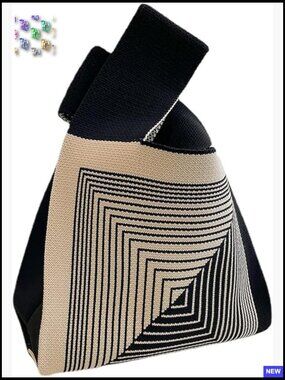 Polyester Wristlet Handbag Chic Minimal Portable Tote Knot Pouch Double Handle